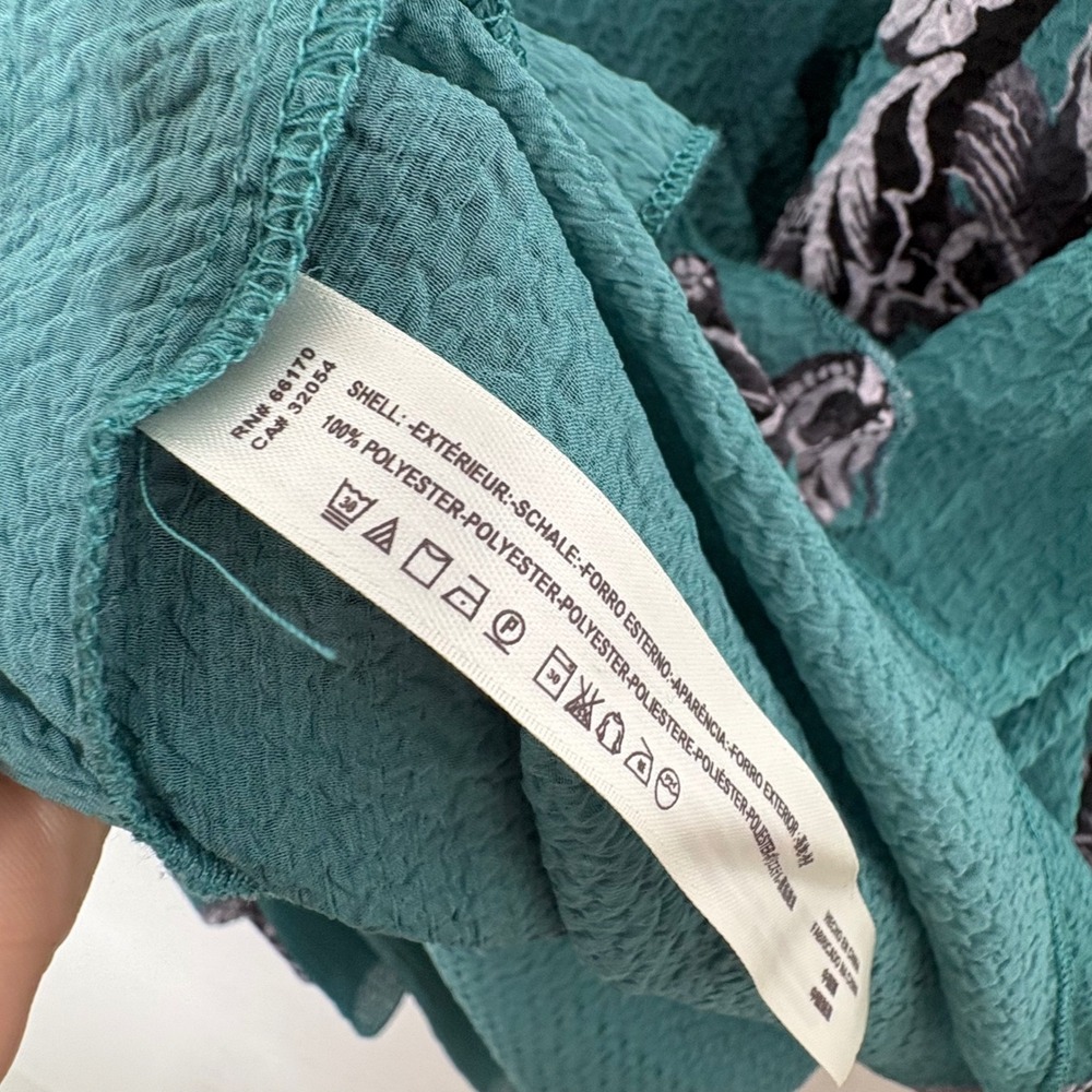 Free People Intimately Voile and Lace Trapeze Slip Dress Teal Floral Large - Picture 5 of 7